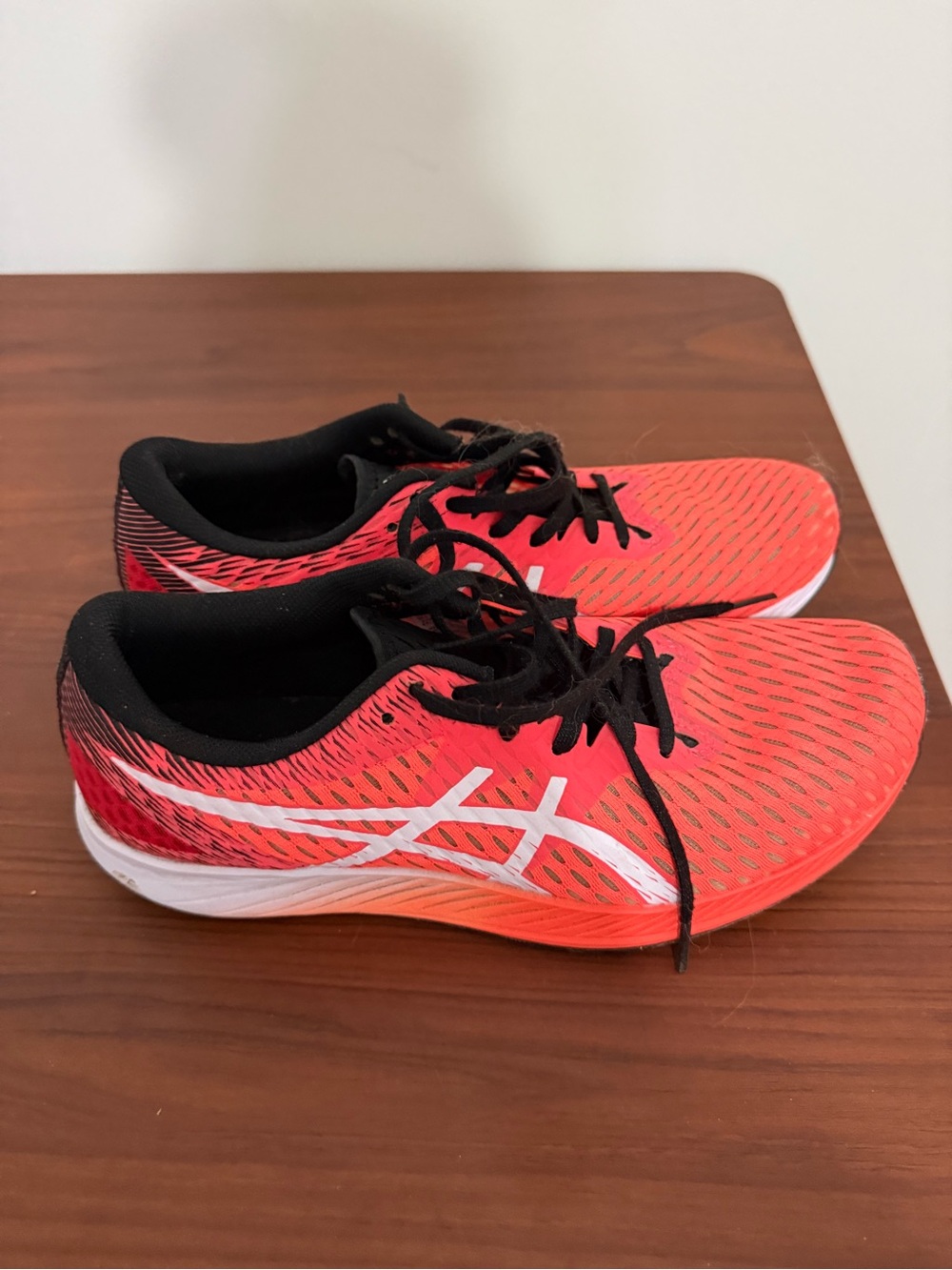 Asics Women's Coral-Orange Running Sneakers with Black Accents